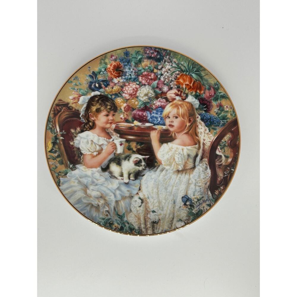 Vintage The Tea Party Sandra Kuck RECO Bradex 1991 Collector Plate